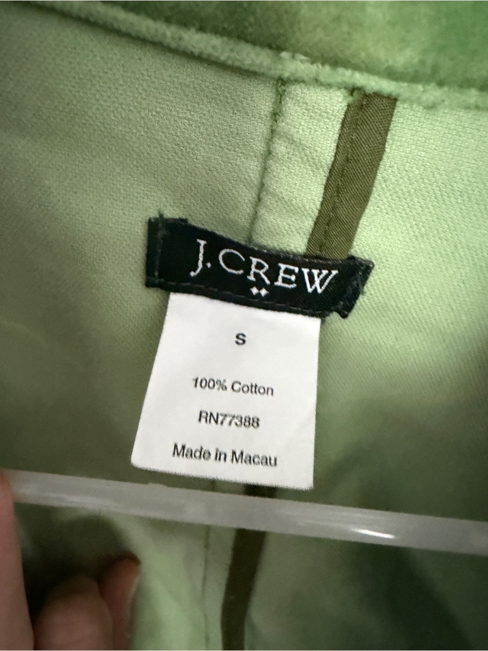 J. Crew Light Green Velvet Blazer - Picture 3 of 5